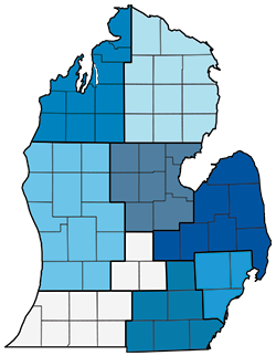 An image of Blue Cross Complete's coverage map