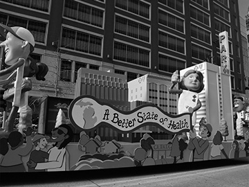 The Blue Cross Blue Shield of Michigan parade float. 