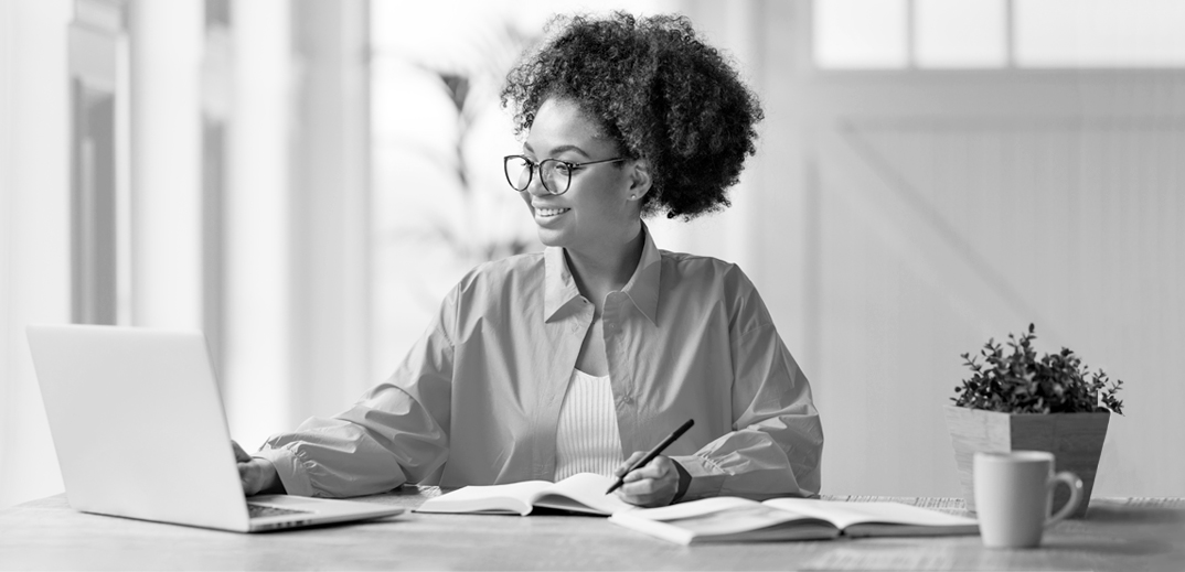 Woman taking notes.